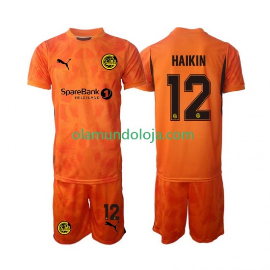 Camisola FK Bodø/Glimt Nikita Haikin 12 Guarda-redes Criança Equipamento Segundo 2025 Manga Curta